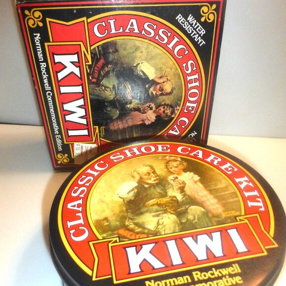 Vintage SHOE SHINE Wood Box & Norman Rockwell Water Resistant POLISH Kit Vintage - Picture 3 of 11